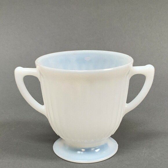 Macbeth Evans Petalware Monax White Footed Open Sugar Bowl Depression Glass - Picture 2 of 8